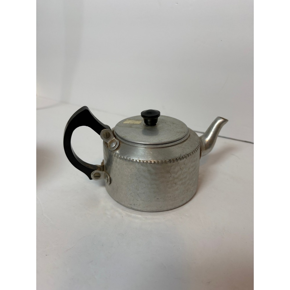 Vintage NC Joseph Ltd Aluminum Teapot Hammered England J.195 S-1344